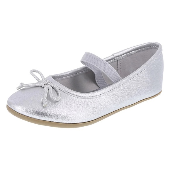 NWT ZOE & ZAC Toddler Silver Flats Size 6 - Picture 1 of 6